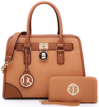 Load image into Gallery viewer, Dasein Women Handbags Top Handle Satchel Purse Shoulder Bag Hobo Bag Work Bag Set 2pcs (Brown)