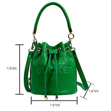 Load image into Gallery viewer, Bucket Bags for Women, Mini Bucket Bag Purses Soft Leather Crossbody Bucket Bags Drawstring Handbags Boho Bag (Green)