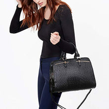 Load image into Gallery viewer, Dasein Women Satchel Handbags Shoulder Purses Totes Top Handle Work Bags with 3 Compartments (4-Ostrich Black)