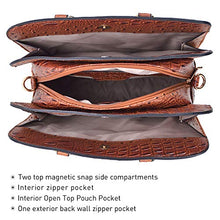 Load image into Gallery viewer, Dasein Women Satchel Handbags Shoulder Purses Totes Top Handle Work Bags with 3 Compartments (4-Ostrich Brown)