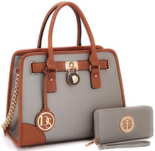 Load image into Gallery viewer, Women Designer Handbags and Purses Ladies Satchel Bags Shoulder Bags Top Handle Bags w/Matching Wallet