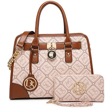 Load image into Gallery viewer, Dasein Women Handbags Top Handle Satchel Purse Shoulder Bag Hobo Bag Work Bag Set 2pcs (DS Pink)