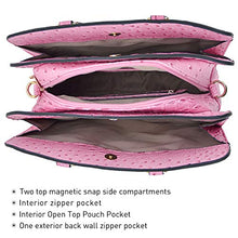 Load image into Gallery viewer, Dasein Women Satchel Handbags Shoulder Purses Totes Top Handle Work Bags with 3 Compartments (4-Ostrich Pink)