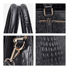 Load image into Gallery viewer, Dasein Women Satchel Handbags Shoulder Purses Totes Top Handle Work Bags with 3 Compartments (4-Ostrich Black)