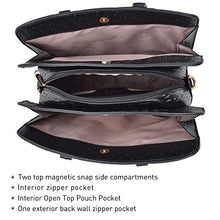 Load image into Gallery viewer, Dasein Women Satchel Handbags Shoulder Purses Totes Top Handle Work Bags with 3 Compartments (4-Ostrich Black)