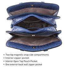 Load image into Gallery viewer, Dasein Women Satchel Handbags Shoulder Purses Totes Top Handle Work Bags with 3 Compartments (4-Ostrich Dark Blue)