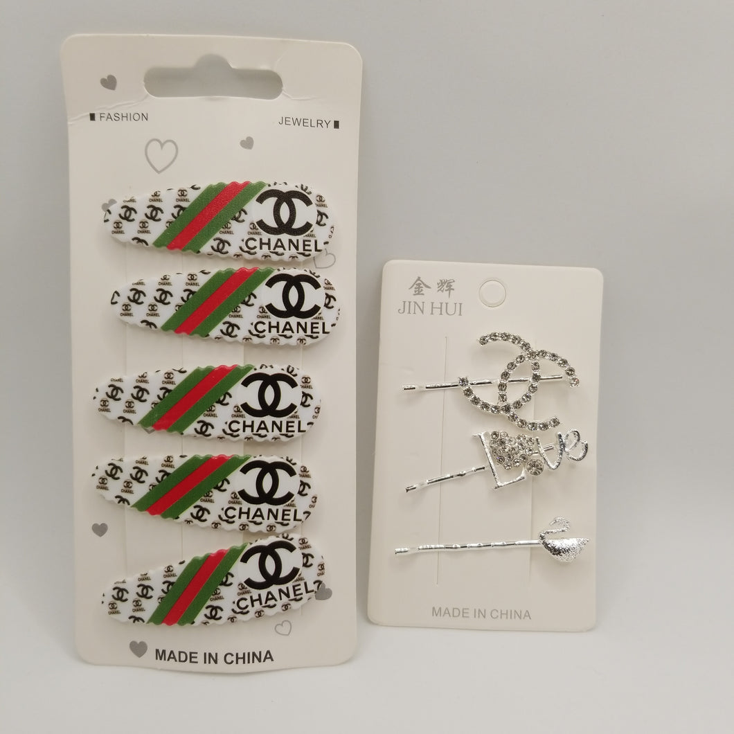 312 2pks 1-5pc & 1-3pc  Hair Clips & Pins