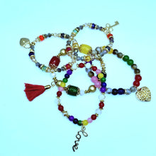 Load image into Gallery viewer, 140 5pc Multicolored Beaded Charm Bracelet
