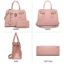 Load image into Gallery viewer, Dasein Women Handbags Top Handle Satchel Purse Shoulder Bag Hobo Bag Work Bag Set 2pcs (Croco Pink)
