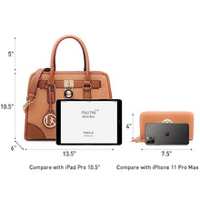 Load image into Gallery viewer, Dasein Women Handbags Top Handle Satchel Purse Shoulder Bag Hobo Bag Work Bag Set 2pcs (Brown)

