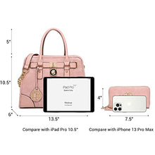 Load image into Gallery viewer, Dasein Women Handbags Top Handle Satchel Purse Shoulder Bag Hobo Bag Work Bag Set 2pcs (Croco Pink)
