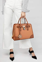 Load image into Gallery viewer, Dasein Women Handbags Top Handle Satchel Purse Shoulder Bag Hobo Bag Work Bag Set 2pcs (Brown)
